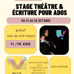 Stage théâtre et écriture pour ados avec la compagnie Etincelles