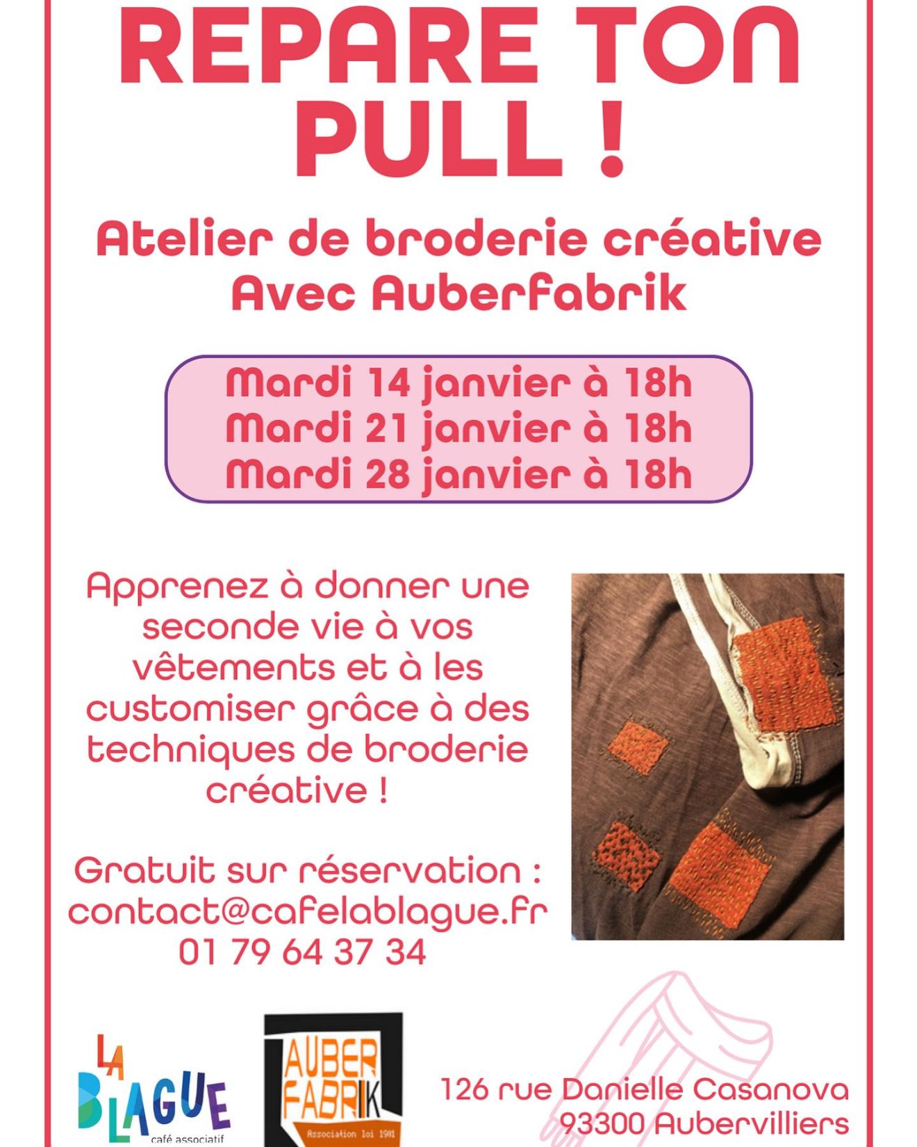 Atelier ＂Répare ton pull＂ avec Auberfabrik