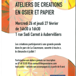 Ateliers de créations en osier et papier avec les Poussières