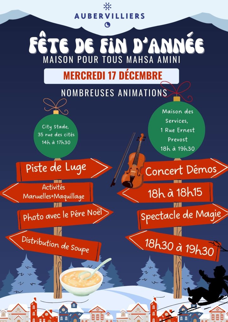 Fête de fin d’année de la Maison des services Mahsa Amini Agenda associatif