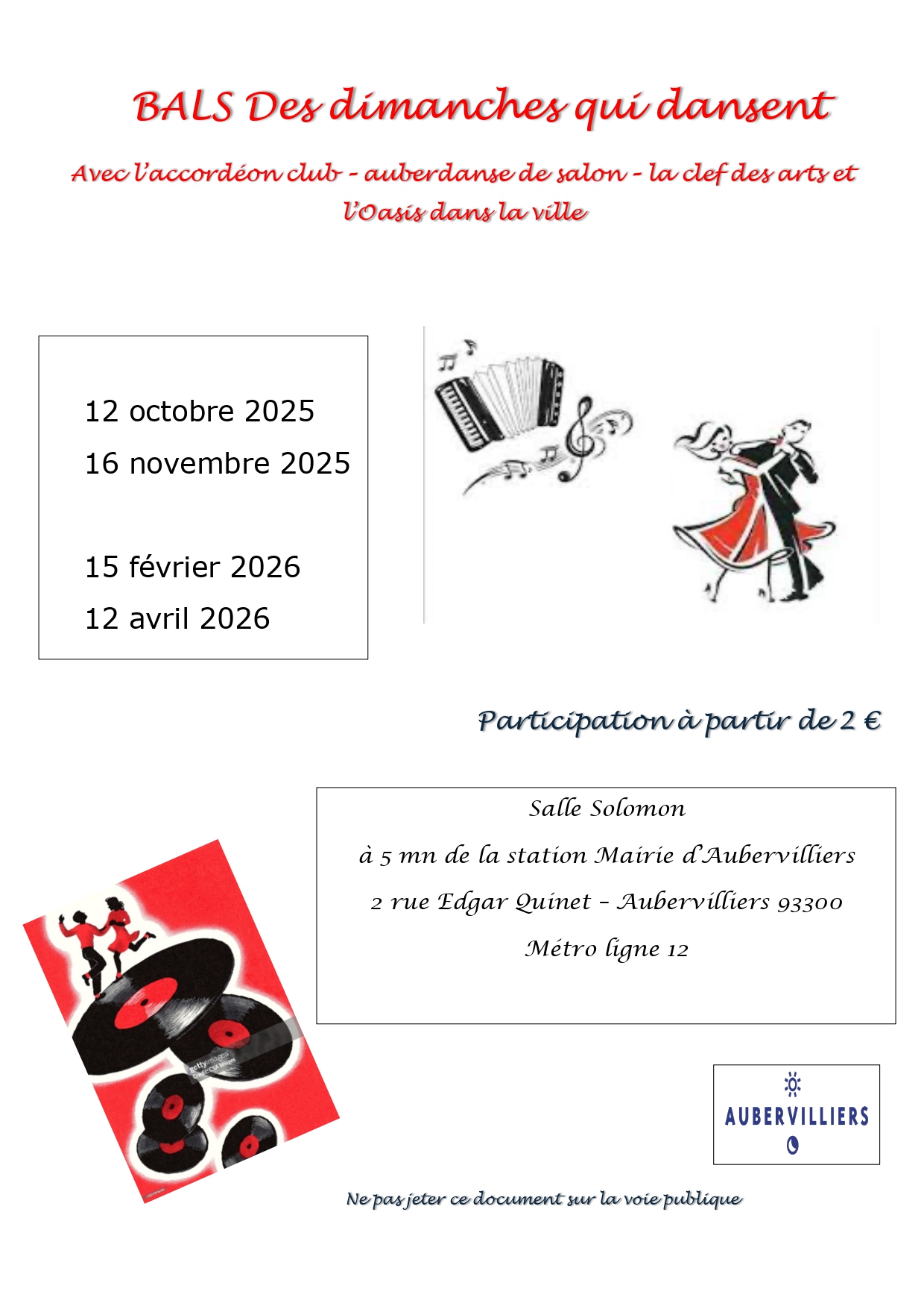 Bal ＂Des dimanches qui dansent＂ !