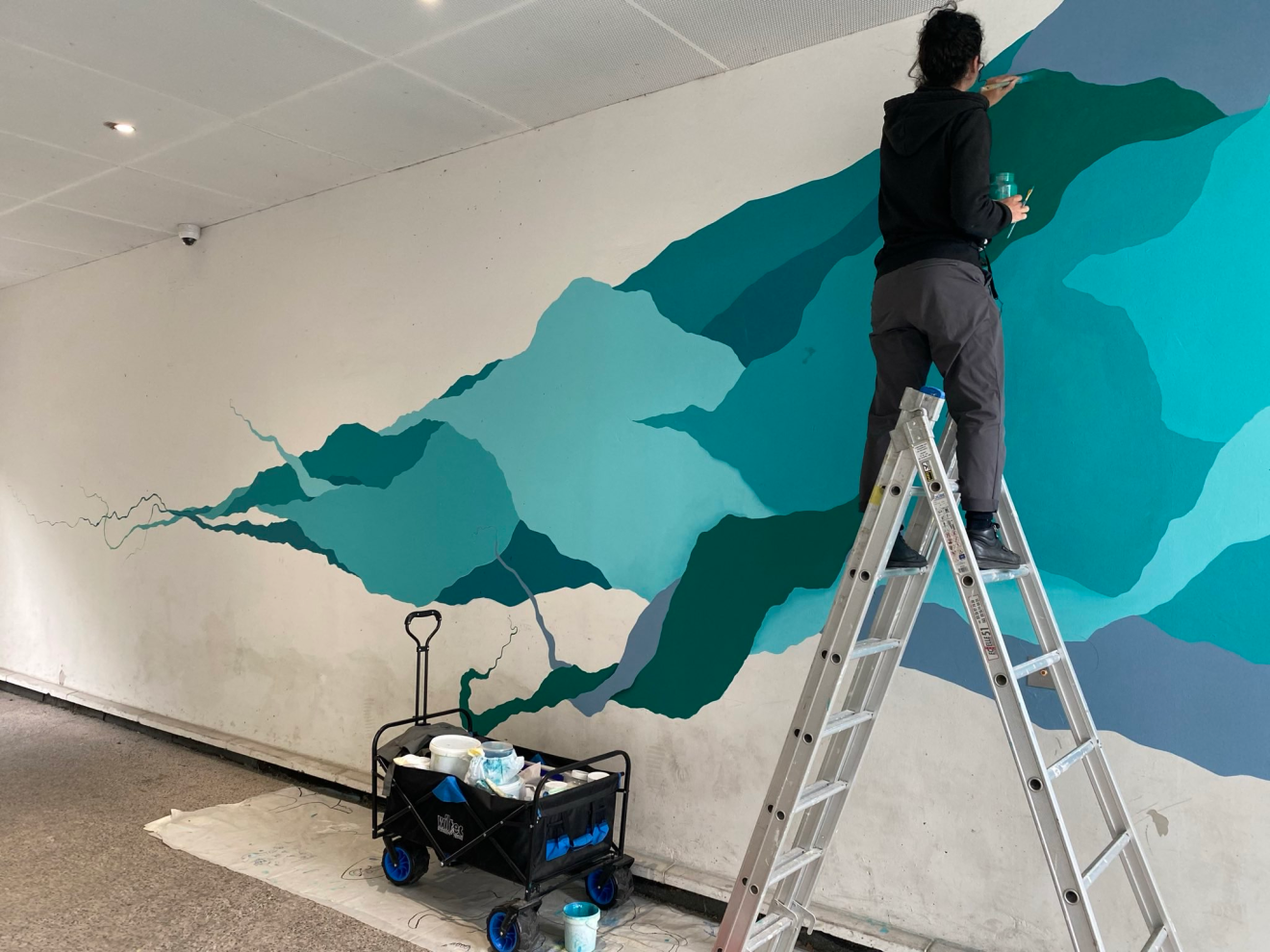 Atelier fresque avec les Poussières à la MPT Mahsa Amini