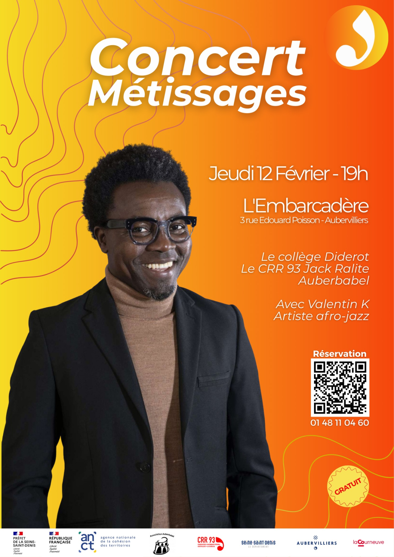 Concert Métissages avec le CRR93, le collège Diderot et Auberbabel