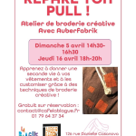 Atelier Répare ton pull avec Auberfabrik à la Blague Agenda associatif